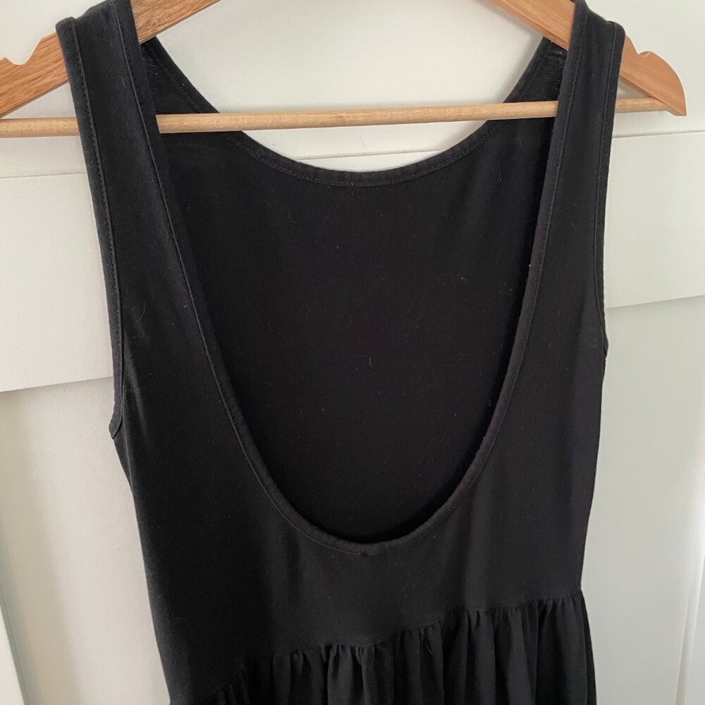 ASOS Black Casual Balletcore Cotton Dress with Low Back - Picture 5 of 8